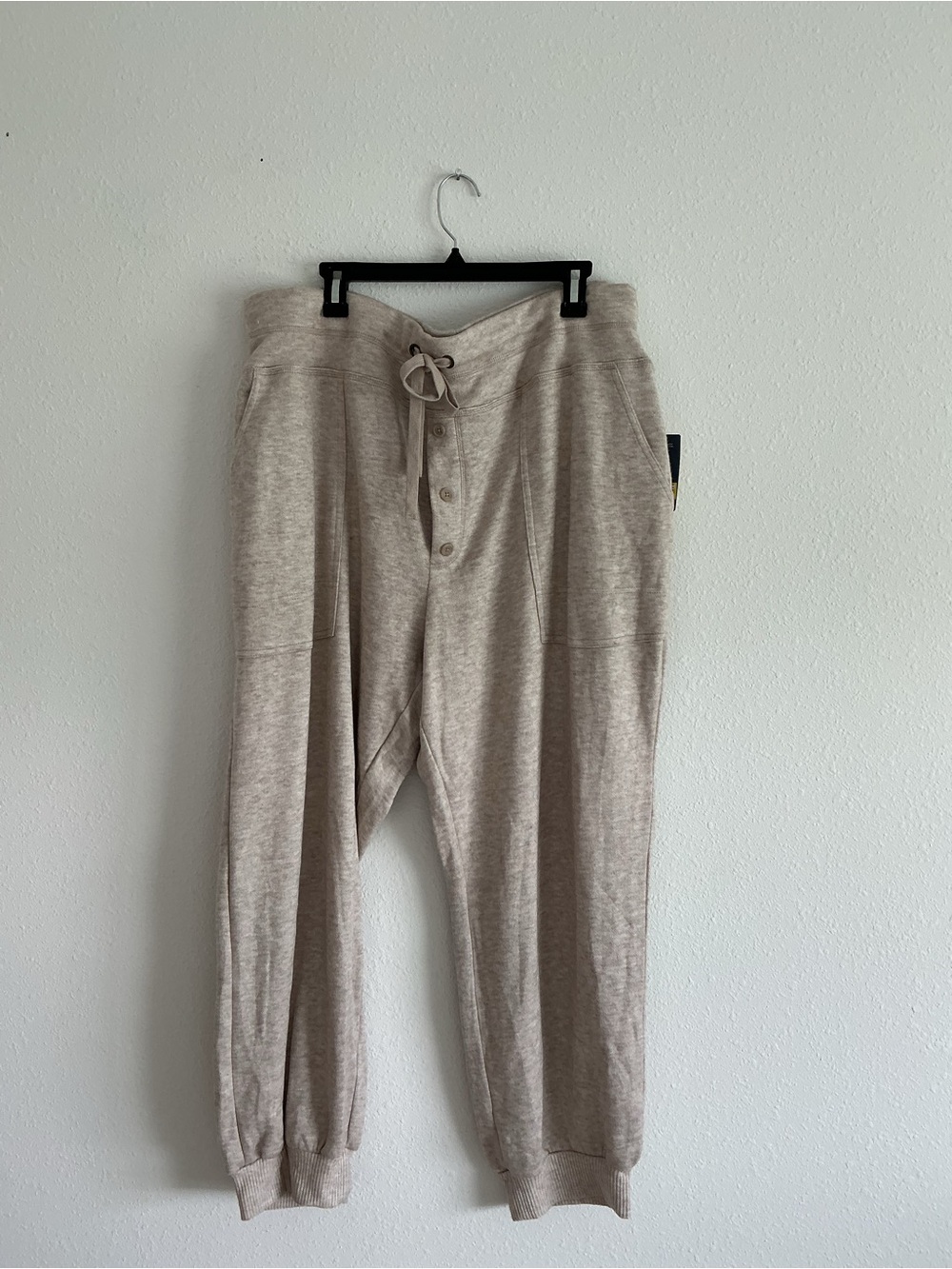 Universal Thread Light Beige Knit Drawstring Jogger Pants